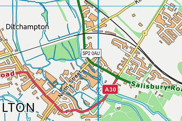 SP2 0AU map - OS VectorMap District (Ordnance Survey)