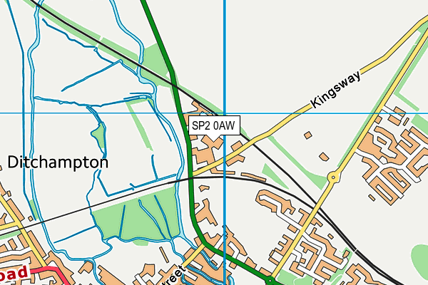 SP2 0AW map - OS VectorMap District (Ordnance Survey)