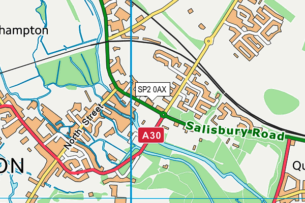 SP2 0AX map - OS VectorMap District (Ordnance Survey)