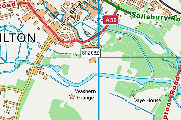 SP2 0BZ map - OS VectorMap District (Ordnance Survey)