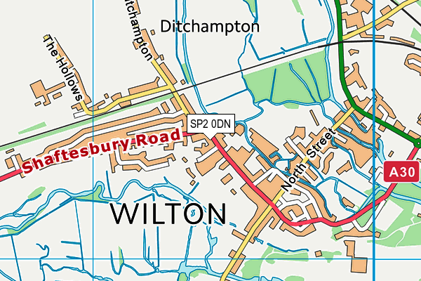 SP2 0DN map - OS VectorMap District (Ordnance Survey)