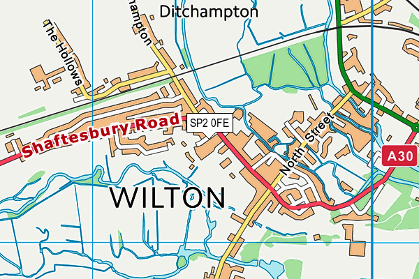 SP2 0FE map - OS VectorMap District (Ordnance Survey)