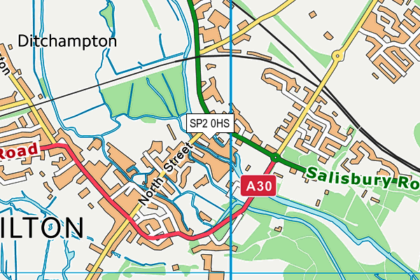 SP2 0HS map - OS VectorMap District (Ordnance Survey)