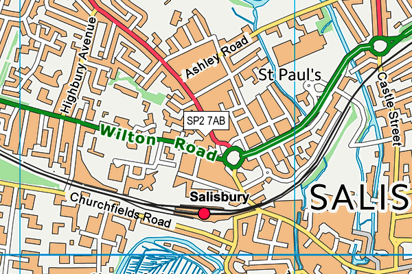 SP2 7AB map - OS VectorMap District (Ordnance Survey)