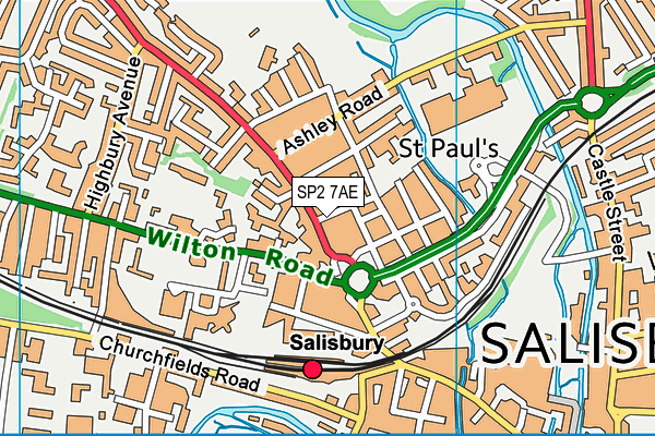 SP2 7AE map - OS VectorMap District (Ordnance Survey)