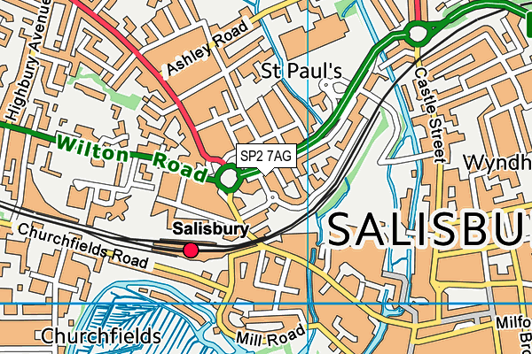 SP2 7AG map - OS VectorMap District (Ordnance Survey)