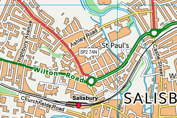 SP2 7AN map - OS VectorMap District (Ordnance Survey)