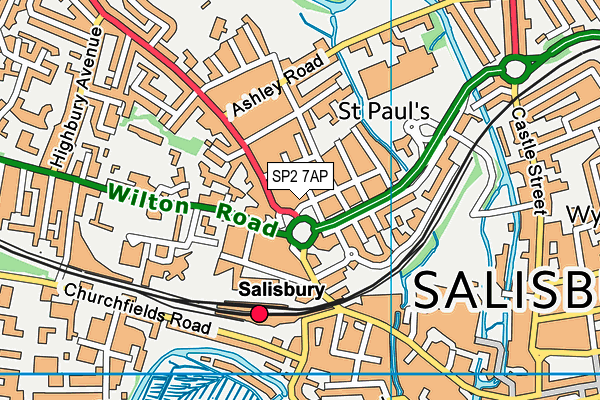 SP2 7AP map - OS VectorMap District (Ordnance Survey)