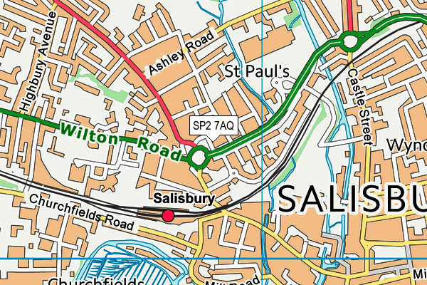 SP2 7AQ map - OS VectorMap District (Ordnance Survey)