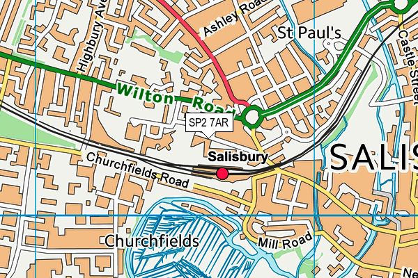 SP2 7AR map - OS VectorMap District (Ordnance Survey)