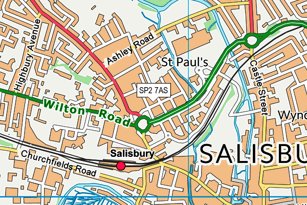 SP2 7AS map - OS VectorMap District (Ordnance Survey)