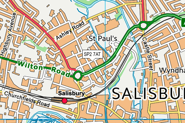 SP2 7AT map - OS VectorMap District (Ordnance Survey)