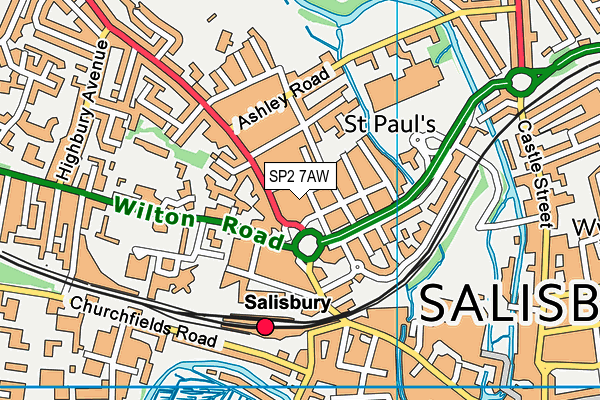 SP2 7AW map - OS VectorMap District (Ordnance Survey)