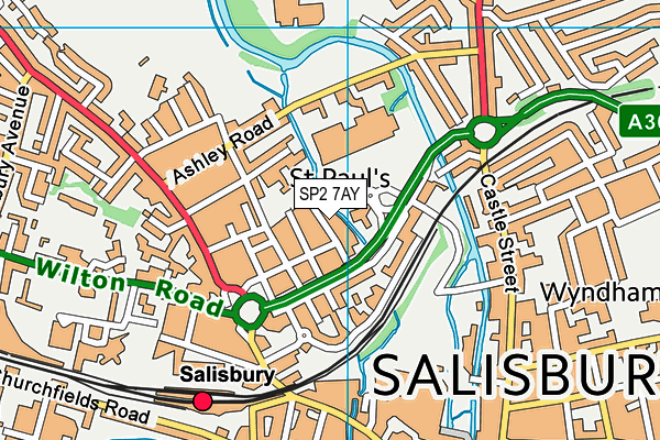 SP2 7AY map - OS VectorMap District (Ordnance Survey)