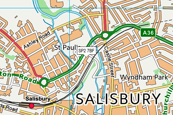 SP2 7BF map - OS VectorMap District (Ordnance Survey)