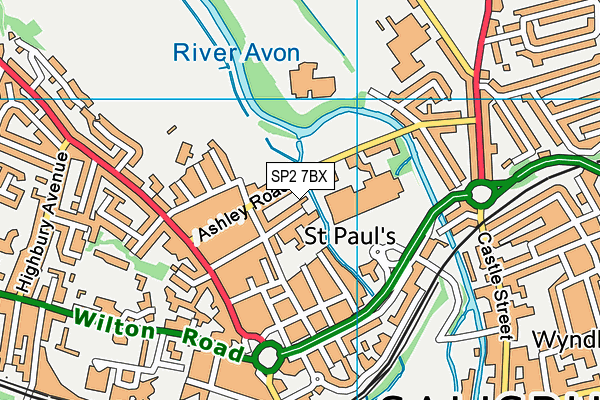 SP2 7BX map - OS VectorMap District (Ordnance Survey)