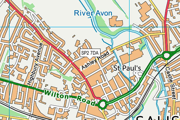 SP2 7DA map - OS VectorMap District (Ordnance Survey)