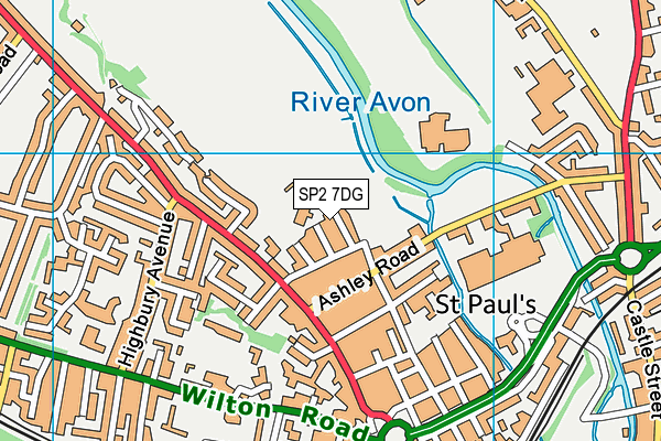 Riverside Tennis Club (Salisbury) map (SP2 7DG) - OS VectorMap District (Ordnance Survey)