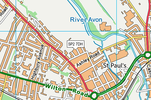 SP2 7DH map - OS VectorMap District (Ordnance Survey)