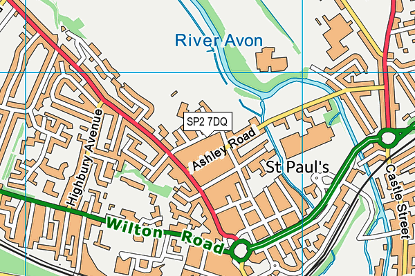 SP2 7DQ map - OS VectorMap District (Ordnance Survey)