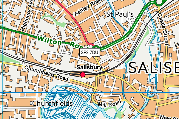 SP2 7DU map - OS VectorMap District (Ordnance Survey)