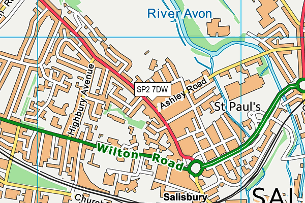 SP2 7DW map - OS VectorMap District (Ordnance Survey)