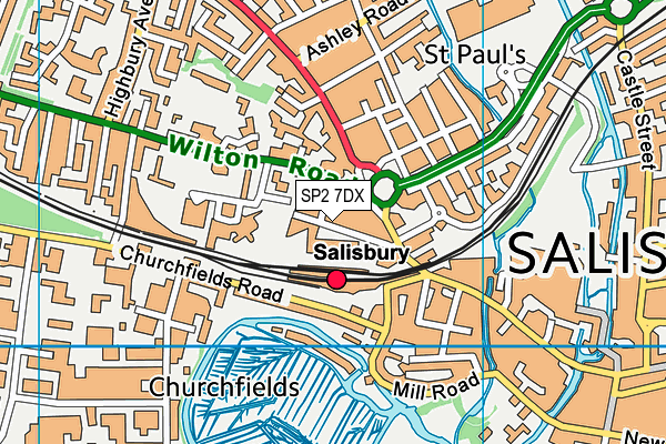 SP2 7DX map - OS VectorMap District (Ordnance Survey)