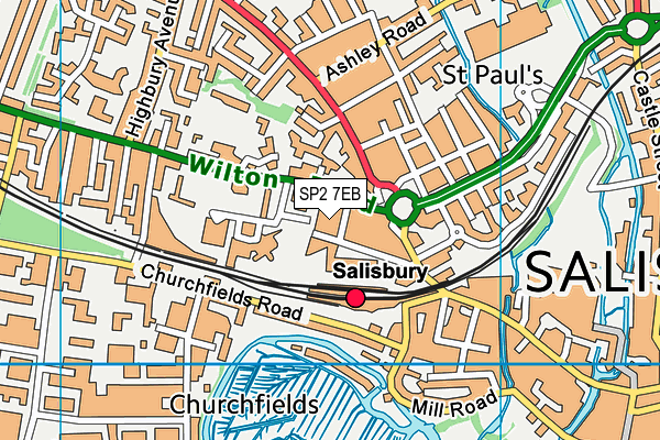 SP2 7EB map - OS VectorMap District (Ordnance Survey)