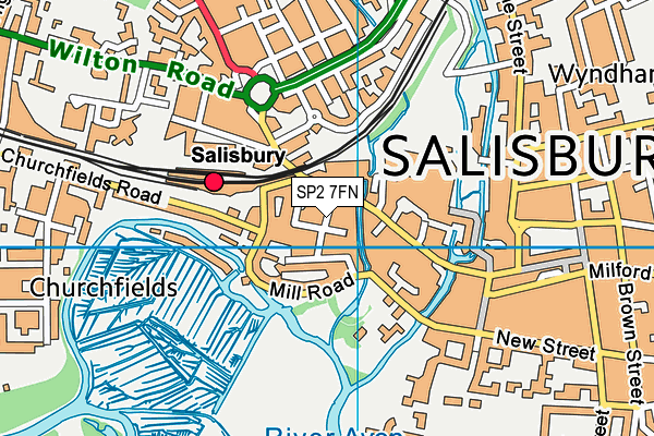 SP2 7FN map - OS VectorMap District (Ordnance Survey)