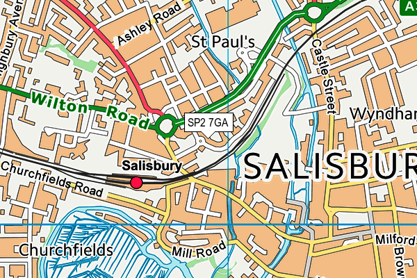 SP2 7GA map - OS VectorMap District (Ordnance Survey)