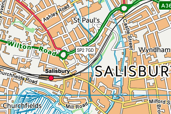 SP2 7GD map - OS VectorMap District (Ordnance Survey)