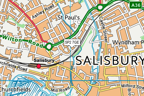 SP2 7GE map - OS VectorMap District (Ordnance Survey)