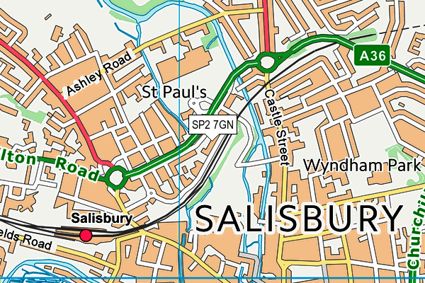 SP2 7GN map - OS VectorMap District (Ordnance Survey)