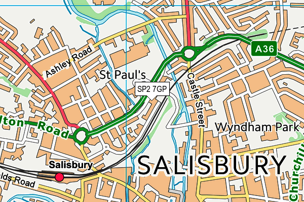 SP2 7GP map - OS VectorMap District (Ordnance Survey)