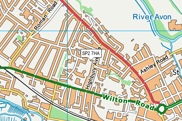 SP2 7HA map - OS VectorMap District (Ordnance Survey)