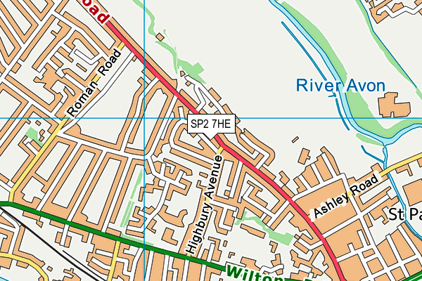 SP2 7HE map - OS VectorMap District (Ordnance Survey)