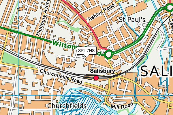 SP2 7HS map - OS VectorMap District (Ordnance Survey)