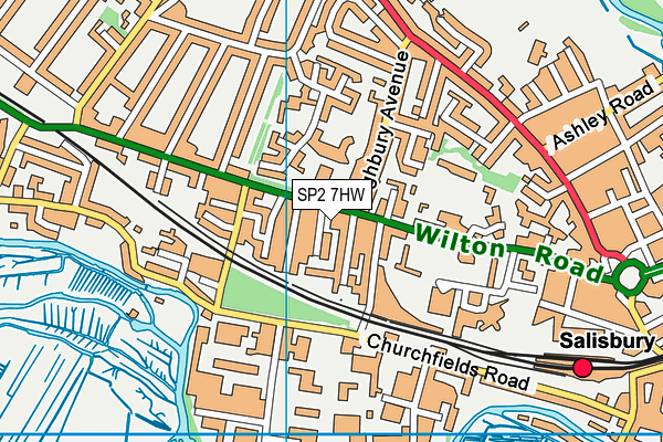 SP2 7HW map - OS VectorMap District (Ordnance Survey)