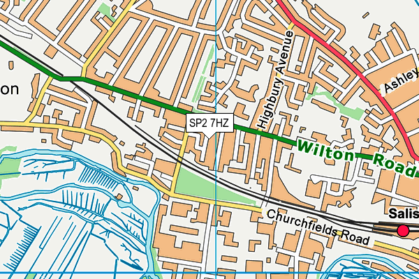 SP2 7HZ map - OS VectorMap District (Ordnance Survey)