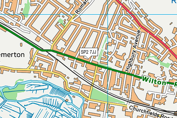 SP2 7JJ map - OS VectorMap District (Ordnance Survey)