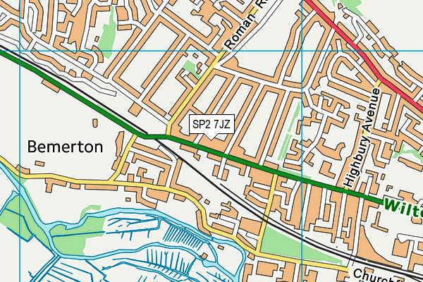 SP2 7JZ map - OS VectorMap District (Ordnance Survey)