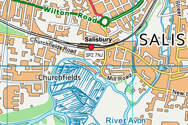 SP2 7NJ map - OS VectorMap District (Ordnance Survey)