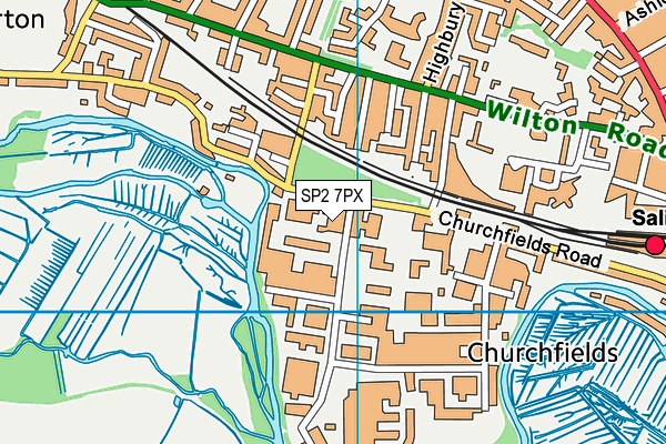 SP2 7PX map - OS VectorMap District (Ordnance Survey)