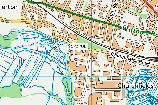 SP2 7QD map - OS VectorMap District (Ordnance Survey)