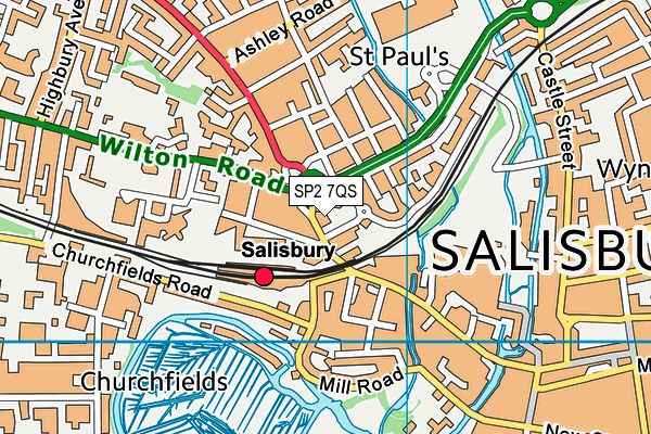 SP2 7QS map - OS VectorMap District (Ordnance Survey)