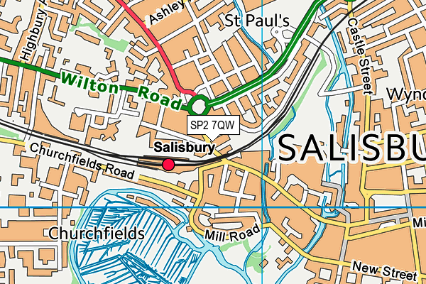 SP2 7QW map - OS VectorMap District (Ordnance Survey)