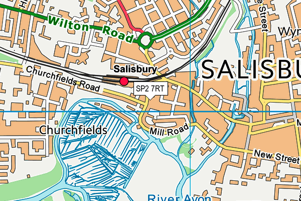 SP2 7RT map - OS VectorMap District (Ordnance Survey)