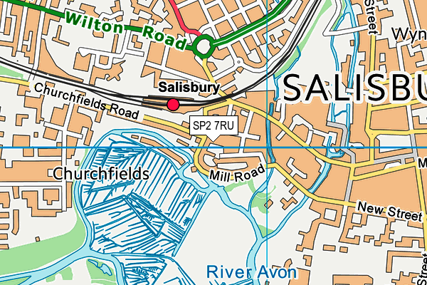 SP2 7RU map - OS VectorMap District (Ordnance Survey)