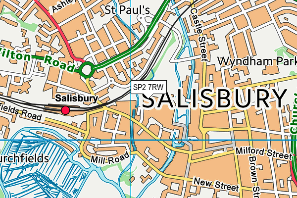 SP2 7RW map - OS VectorMap District (Ordnance Survey)