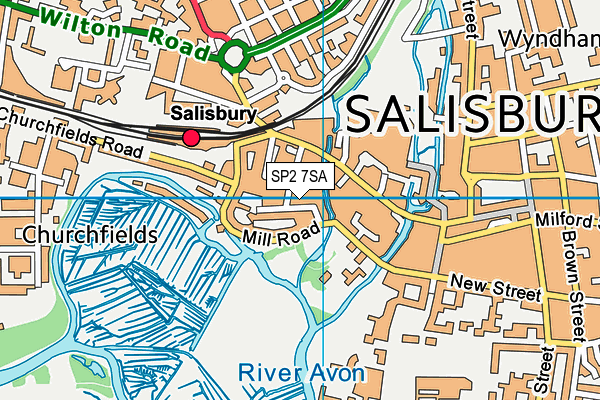 SP2 7SA map - OS VectorMap District (Ordnance Survey)